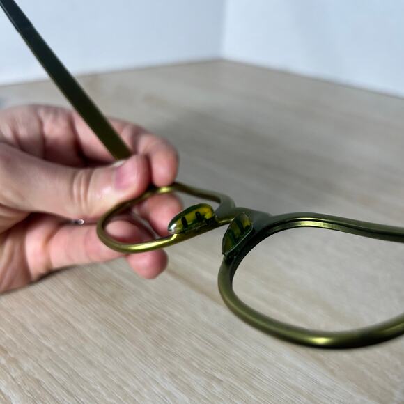 Vintage Tura Yellow Green Sunglasses Frames Only Horn Rimmed 49-23 main image 4